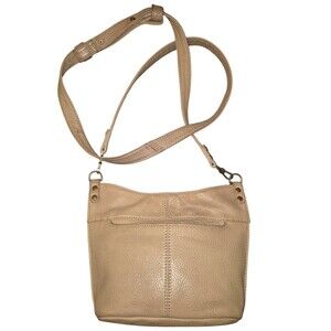 Hobo Taupe Pier Leather Purse Small Crossbody Lightweight Bag Adjustable Strap